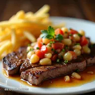 Receta F&aacute;cil Bistec Jugoso Con Salsa Cremosa de Champi&ntilde;ones