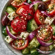 Ensalada Griega de Tomate Pepino y Queso