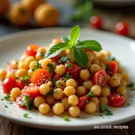 Receta Ensalada de Garbanzos Mediterr&aacute;nea F&aacute;cil y Vibrante