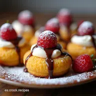 Fresas en Texturas Esferas de Tapioca y Nieve de Chocolate