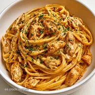 Pasta con Pollo Desmenuzado en 30 Minutos