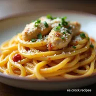 Pasta Cremosa con Pollo y Champi&ntilde;ones Receta F&aacute;cil y Reconfortante