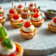 Aperitivos Fr&iacute;os para Eventos &iexcl;Pinchos Caprese a la Espa&ntilde;ola!