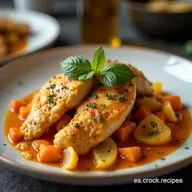Pollo a la Portuguesa Guiso Vibrante con Vino y Pimientos
