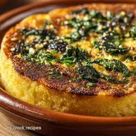 Quiche de polenta y espinacas: Tarta sin gluten, base crujiente