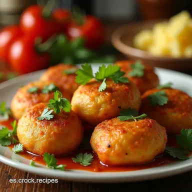Alb&oacute;ndigas de Patata con Pollo Receta F&aacute;cil y Deliciosa Tarjeta de receta
