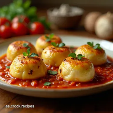 Plato con Berenjenas Rellenas Cordero y Pimientos Ahumados Tarjeta de receta