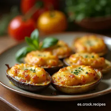 Berenjenas Rellenas Horneadas Ligeras con Pavo y Feta Tarjeta de receta