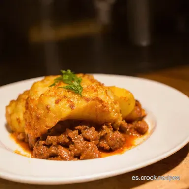 Carne Molida Rellena con Patatas Receta F&aacute;cil y Deliciosa Tarjeta de receta