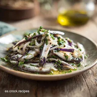 Receta de Boquerones en Vinagre Blancos para 6 Raciones Tarjeta de receta