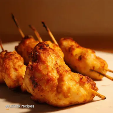 Brochetas Mediterr&aacute;neas Mi Secreto para unas Brochetas de Pollo Jugosas Tarjeta de receta