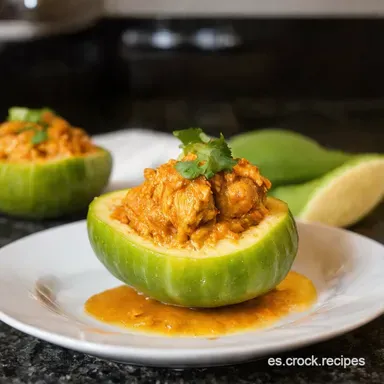 Chayote Relleno de Pollo Receta Casera con Sabor a M&eacute;xico Tarjeta de receta