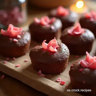 Corazones de Chocolate y Rosa Postres para San Valent&iacute;n Elegantes Tarjeta de receta