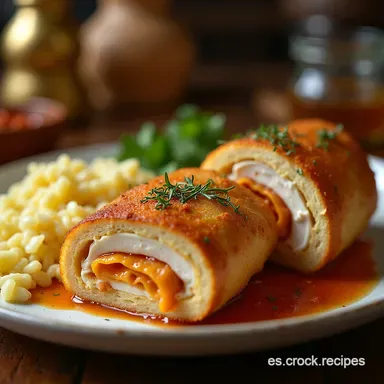 Cordon Bleu de Pollo Receta Cl&aacute;sica Crujiente y Melosa Tarjeta de receta