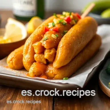 &iexcl;Corndogs con Sabor! Receta Crujiente y Latina Tarjeta de receta