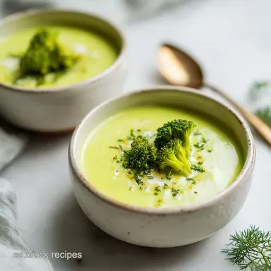 Crema de Br&oacute;coli: Receta Sedosa para 4 Raciones en 25 Minutos Tarjeta de receta