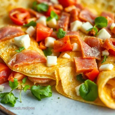 Crepes Saladas Espa&ntilde;olas: &iexcl;Mi Secreto con Jam&oacute;n y Queso! Tarjeta de receta