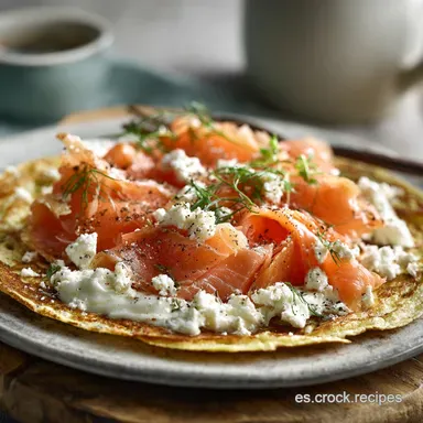 Desayuno alto en prote&iacute;na y bajo en carbohidratos: Tortilla Keto de Feta y Salm&oacute;n Tarjeta de receta