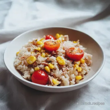 Ensalada de Arroz Receta Sana con At&uacute;n Tarjeta de receta