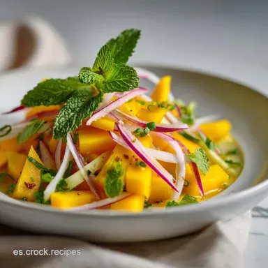 Receta de Ensalada de Mango Refrescante para 4 Tarjeta de receta