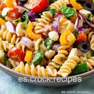 Ensalada de Pasta Ingredientes: &iexcl;Mi Secreto Mediterr&aacute;neo F&aacute;cil! Tarjeta de receta