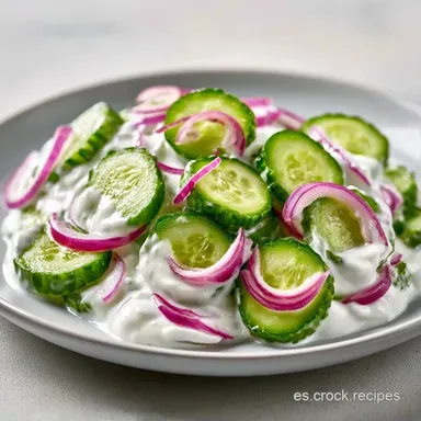 Ensalada De Pepino Cremosa F&aacute;cil: Yogur Tarjeta de receta