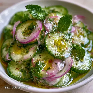 Ensalada De Pepino Refrescante en 25 Min Tarjeta de receta