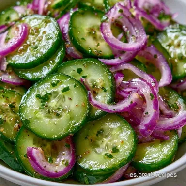 Ensalada De Pepino Saludable Crujiente Tarjeta de receta
