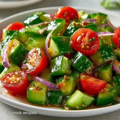 Ensalada Pepino Tomate Cebolla: 15 Min Tarjeta de receta