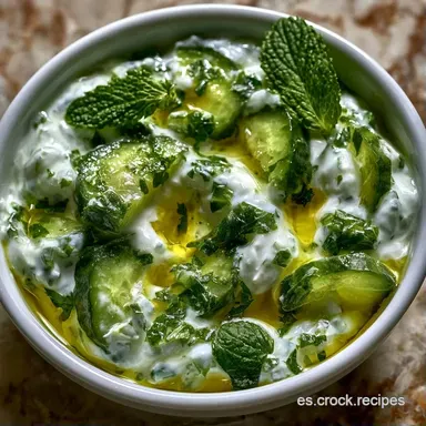 Ensalada De Pepino Yogur Y Lim&oacute;n Cremosa Tarjeta de receta