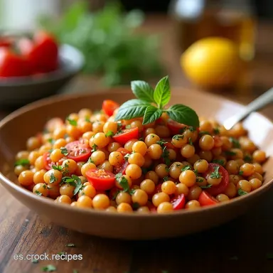 Receta Ensalada de Garbanzos Mediterr&aacute;nea F&aacute;cil y Vibrante Tarjeta de receta