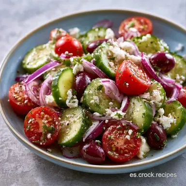 Ensalada Griega de Pepino en 30 Minutos Tarjeta de receta