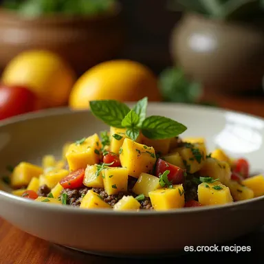 Receta F&aacute;cil Ensalada Tropical de Mango y Aguacate 20 Minutos Tarjeta de receta