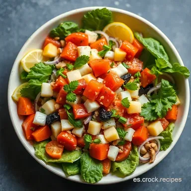 Receta Ensalada Mediterr&aacute;nea: &iexcl;Un Fest&iacute;n de Sabor! Tarjeta de receta