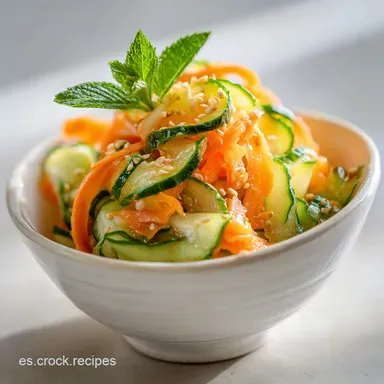 Easy Crunchy Asian Cucumber Carrot Salad in 20 Minutes Tarjeta de receta