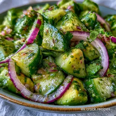 Ensalada de Pepino y Aguacate para 4 Tarjeta de receta