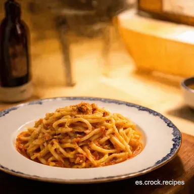 Espaguetis a la Bolo&ntilde;esa Receta Casera Para Chuparse los Dedos Tarjeta de receta