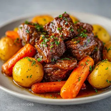 Cena Olla Lenta para 6 Personas Tarjeta de receta