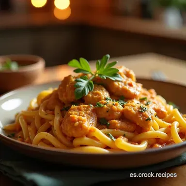 Pasta Cremosa Cajun con Pollo Comfort Food a la Criolla Tarjeta de receta