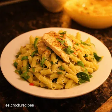 Ensalada de Pasta Recetas: &iexcl;Mi Fiesta Cremosa con Pollo! Tarjeta de receta