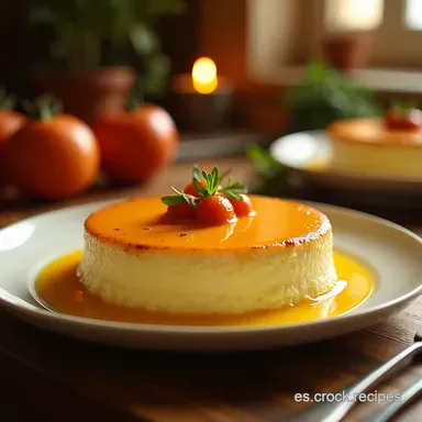 Flan de Queso Cremoso El Manejo del Ba&ntilde;o Mar&iacute;a para la Textura Perfecta Tarjeta de receta