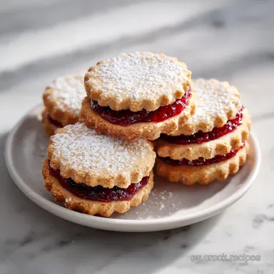 Galletas Linzer con Mermelada: Receta Tradicional de 2 Horas Tarjeta de receta