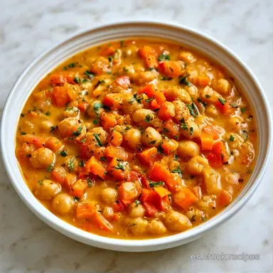 Garbanzos Guisados Con Verduras en 45 Min Tarjeta de receta