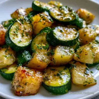 Guisado De Calabac&iacute;n Para 4 Personas Tarjeta de receta
