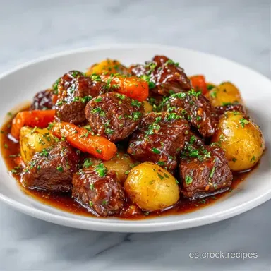 Guiso Carne Y Patatas Para 4 Personas Tarjeta de receta