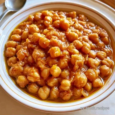 Guiso de Garbanzos a Fuego Lento para 4 Tarjeta de receta