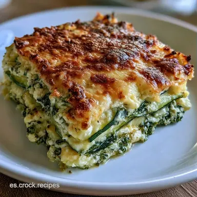 Lasa&ntilde;a De Calabac&iacute;n Con Queso Ricotta Tarjeta de receta