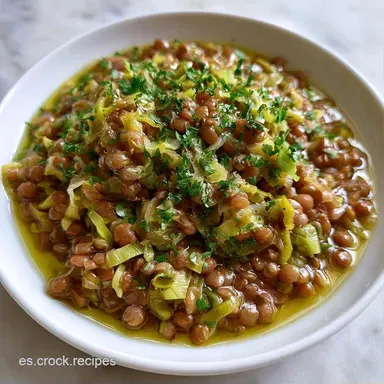 Lentejas Vegetales Verano para 4 Personas Tarjeta de receta