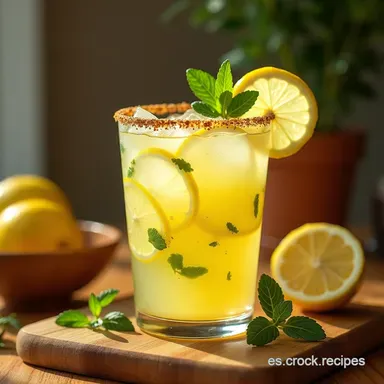 Limonada de Pi&ntilde;a y Menta Receta Refrescante y Tropical Tarjeta de receta