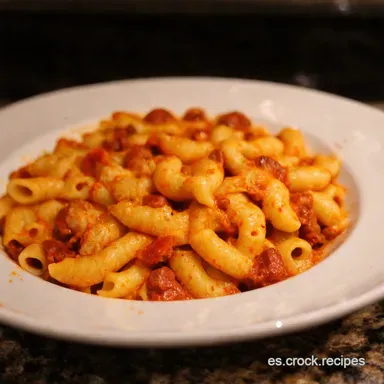 Macarrones con Chorizo Receta de la Abuela F&aacute;cil Tarjeta de receta
